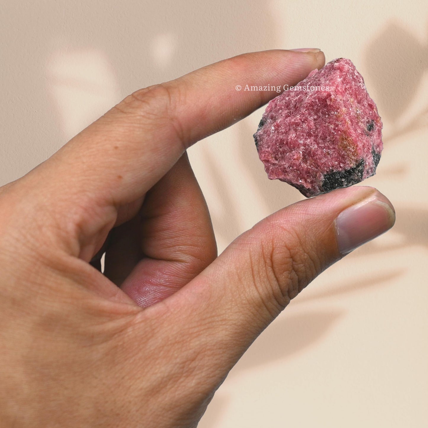 Amazing Gemstone Rhodonite Raw Crystals and Healing Stones, Natural Rocks For Tumbling - DIY Raw Stones And Crystals (1 Piece)