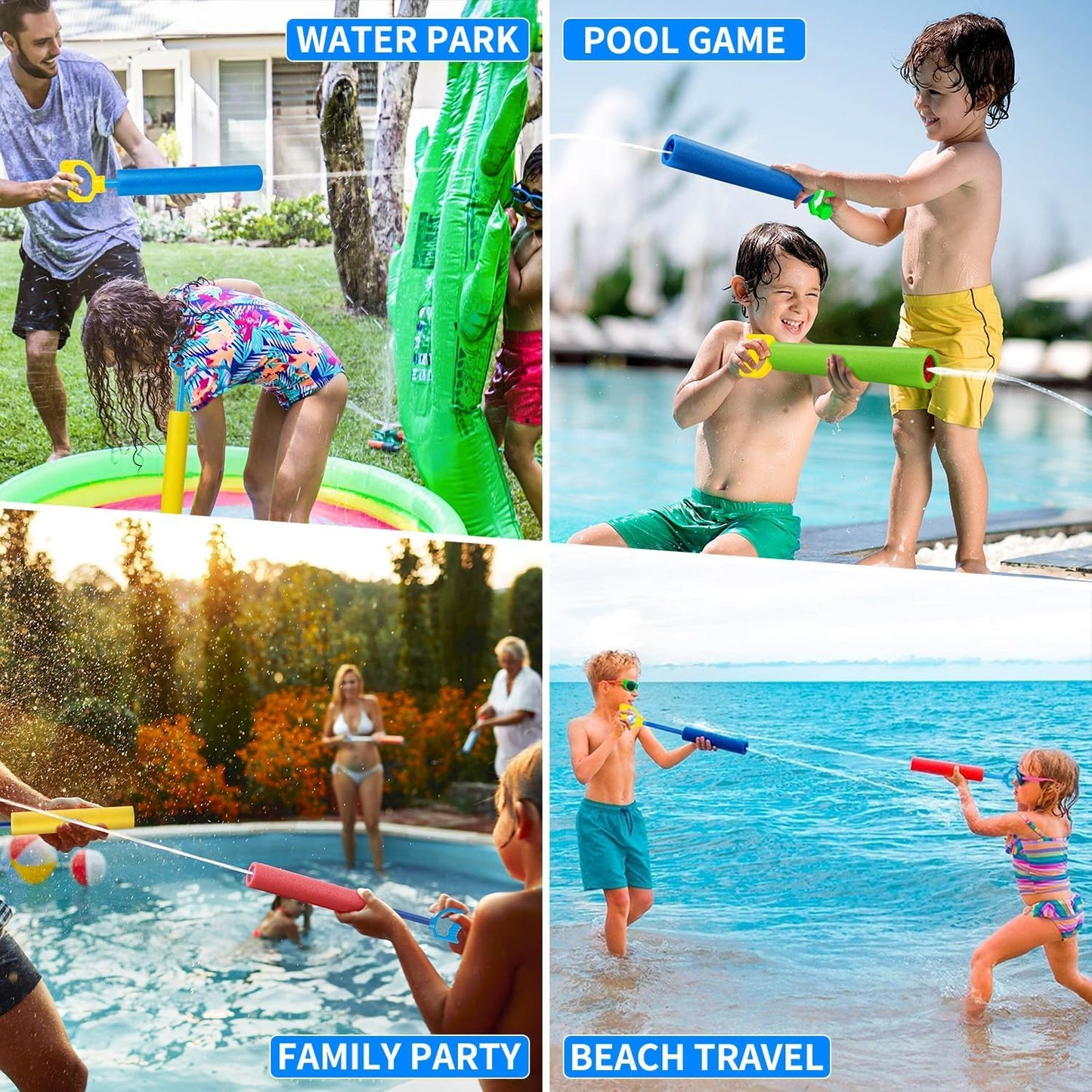 Water Guns for Kids, Outdoor Water Toys, Squirt Blaster Guns Pool Toys for Kids Ages 4-8, 8-12, Backyard Swimming Beach Garden Fighting Game Party Activities for Girls Boys Teen