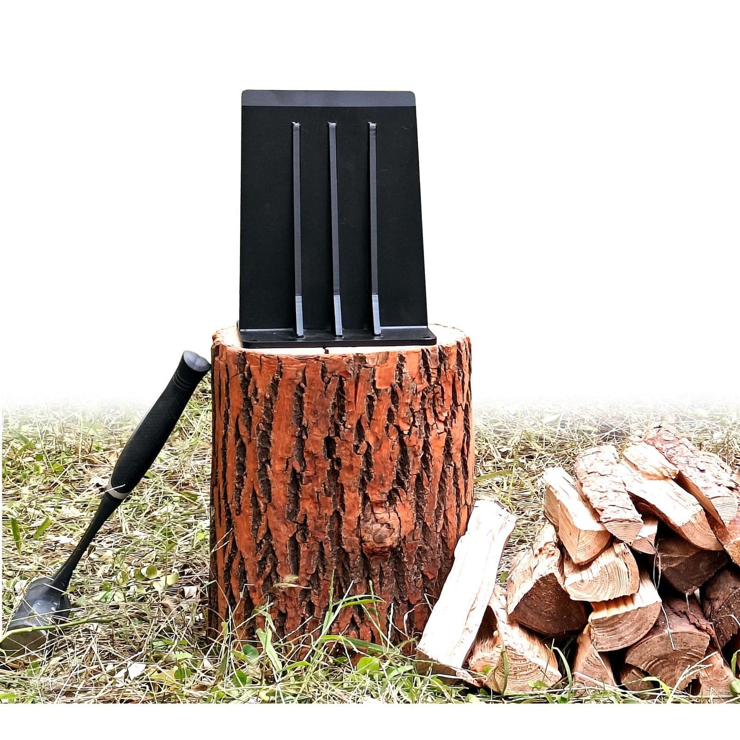 WujinJoy Kindle Cracker Log Firwood Splitter, Steel Manual Wood Splitting Wedge for Wood Stove Fireplace and Fire Pits
