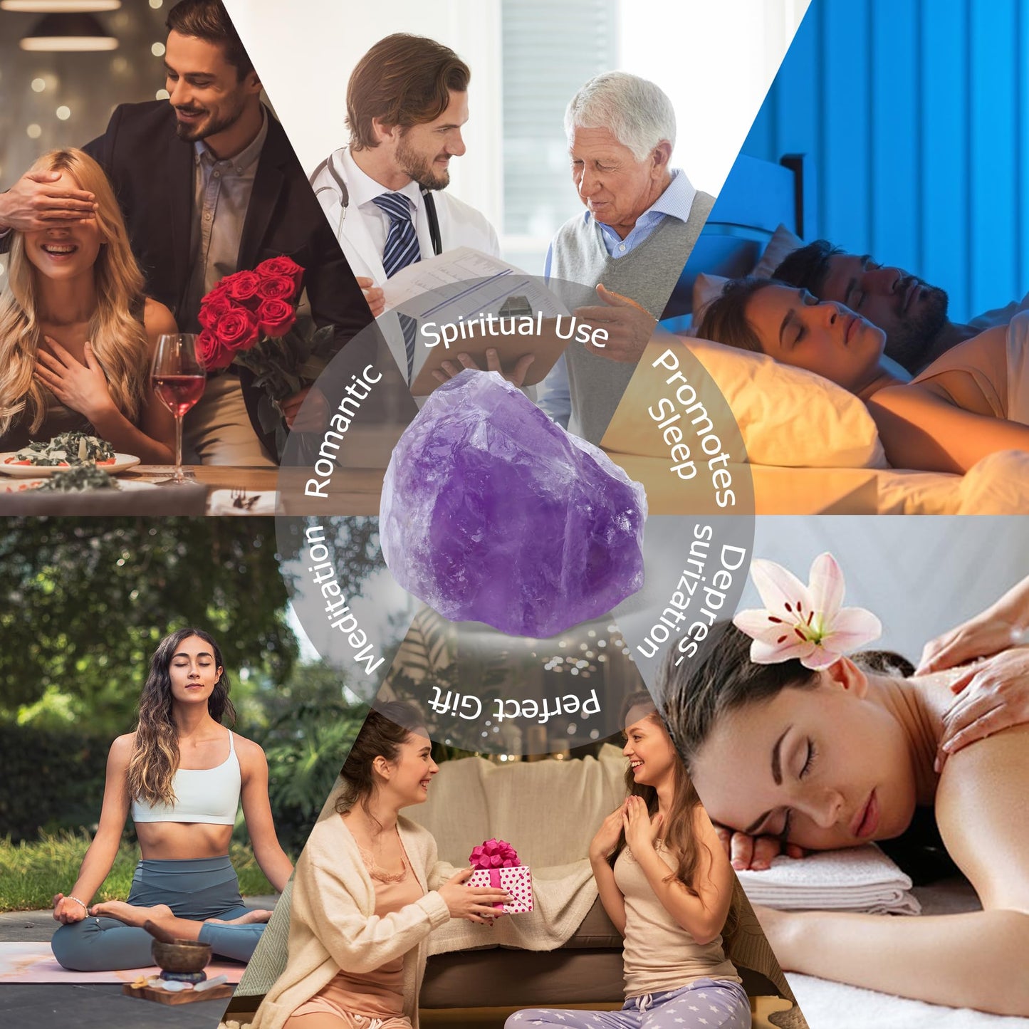XIANNVXI Light Amethyst 1.8-2.2" Large Raw Crystals and Healing Stones Natural Rough Crystal Rocks Tumbling Cabbing Polishing Fountain Rocks 1PCS