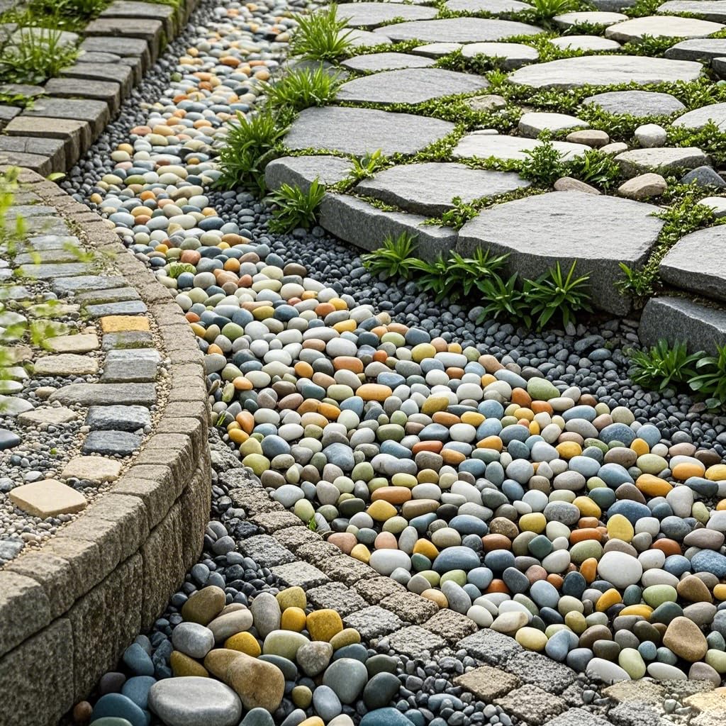 River Rocks 10 Lbs,0.4-1.2 Inch Pebbles for Indoor Plants, High Polished Stones for Garden Landscaping, Smooth Gravel Filler for Outdoor Plants, Succulents, Fish Tank and Vases