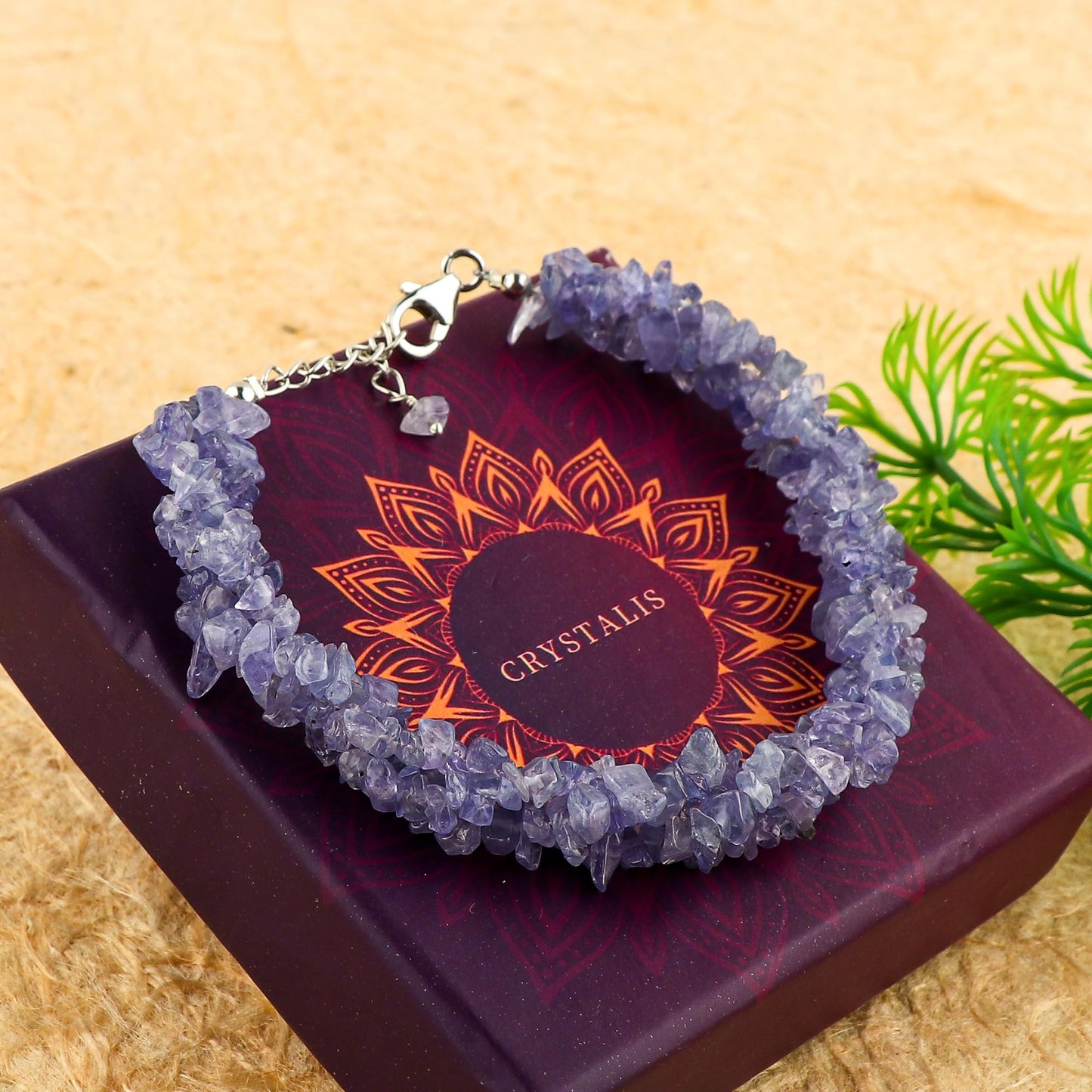 CRYSTALIS Natural Tanzanite Beads Braided Rope Bracelet, Chips Nuggets Beaded Gemstones, Chakra Healing Stones, Gift Giving Womens Jewelry, 925 Sterling Silver Bracelet 8 inch