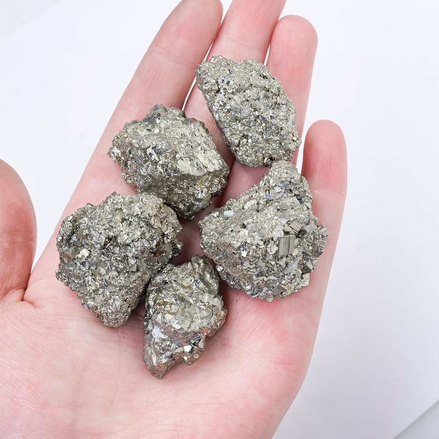 Apengshi Pyrite Raw Stones Natural Crystal and Healing Stones Rough Rocks Reiki Chakra Fountain Home Garden Decor Yoga Meditation DIY Stone 1.2-2''