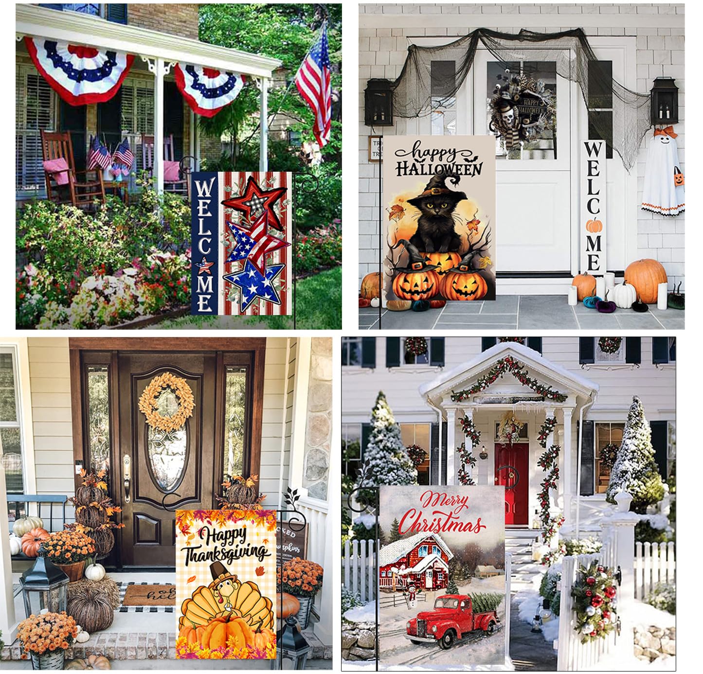 20 Pack Seasonal Garden Flags Set Double Sided 12x18 Inch Small Yard Flags, Holiday Seasonal Garden Flag for Outside Decoration for All Year Round