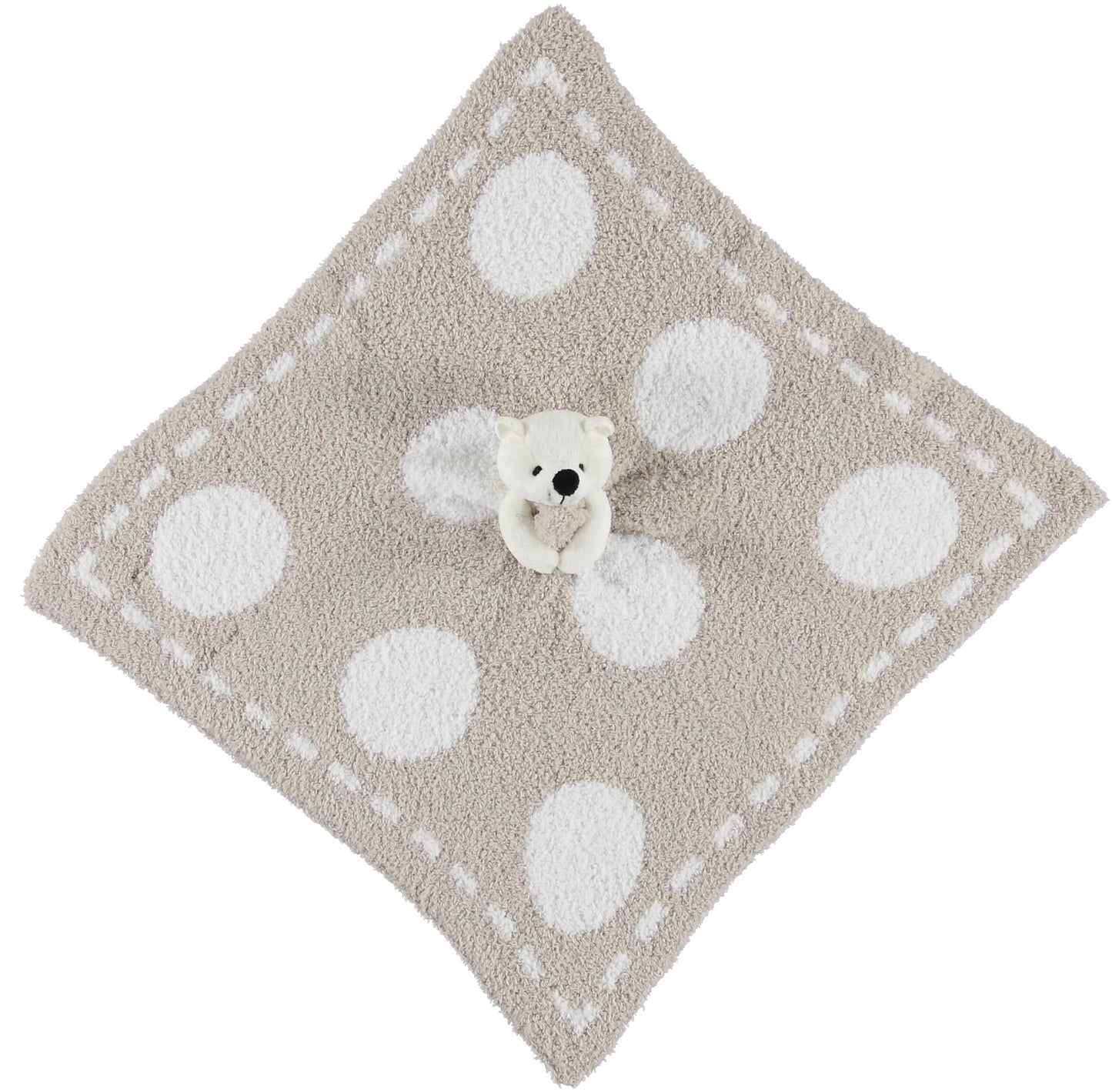Barefoot Dreams CozyChic Dream Mini Blanket with Buddie Bear Plush Toy, Toddler Ultra Soft Cozy Blanket, Lightweight Comfort Companion, Gifts for Girls & Boys, Machine Washable, 16" x 16", Stone/White