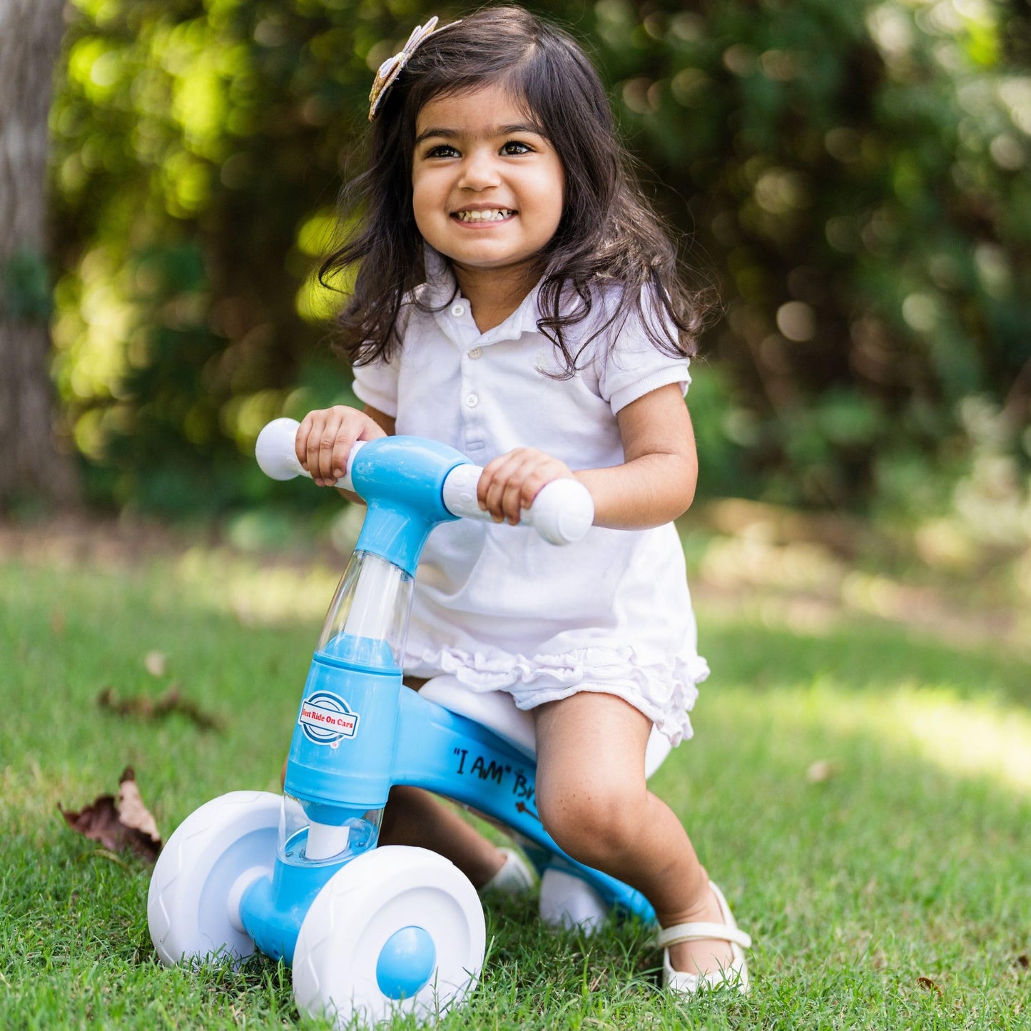 Best Ride On Cars Toddler Balance Bike Trike Boys Girls - 3 Wheels Baby UL 2849 Certified Kids First Birthday Gifts for Boys & Girls (I am Happy Blue)
