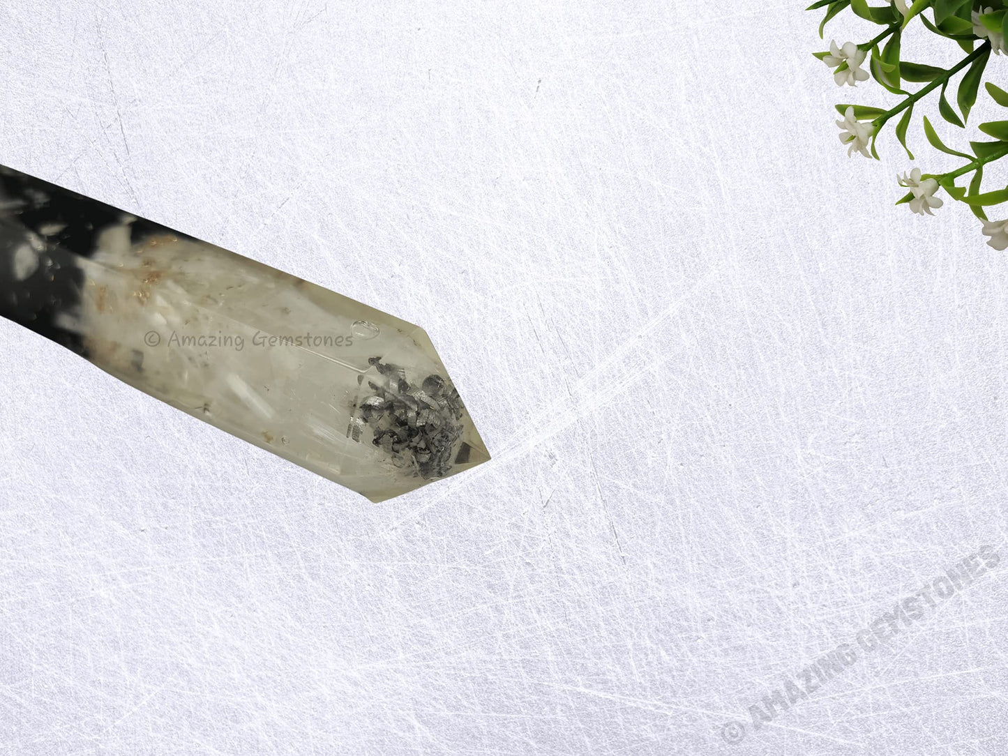 Amazing Gemstone Black Tourmaline Selenite Crystal Orgone Towers ~ Natural Healing Crystal Point Obelisk for Reiki Healing and Crystal Grid (4.5 to 5 Inch, Pack of 1)