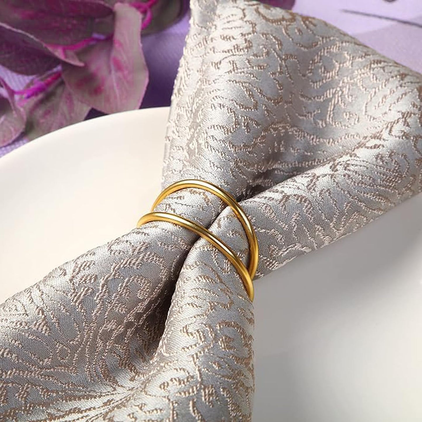 Gold Napkin Rings-24 PCS Metal Spiral Napkin Rings(Spiral) Napkin Holders Buckles for Family Dinner, Wedding, Party,Table Decorations