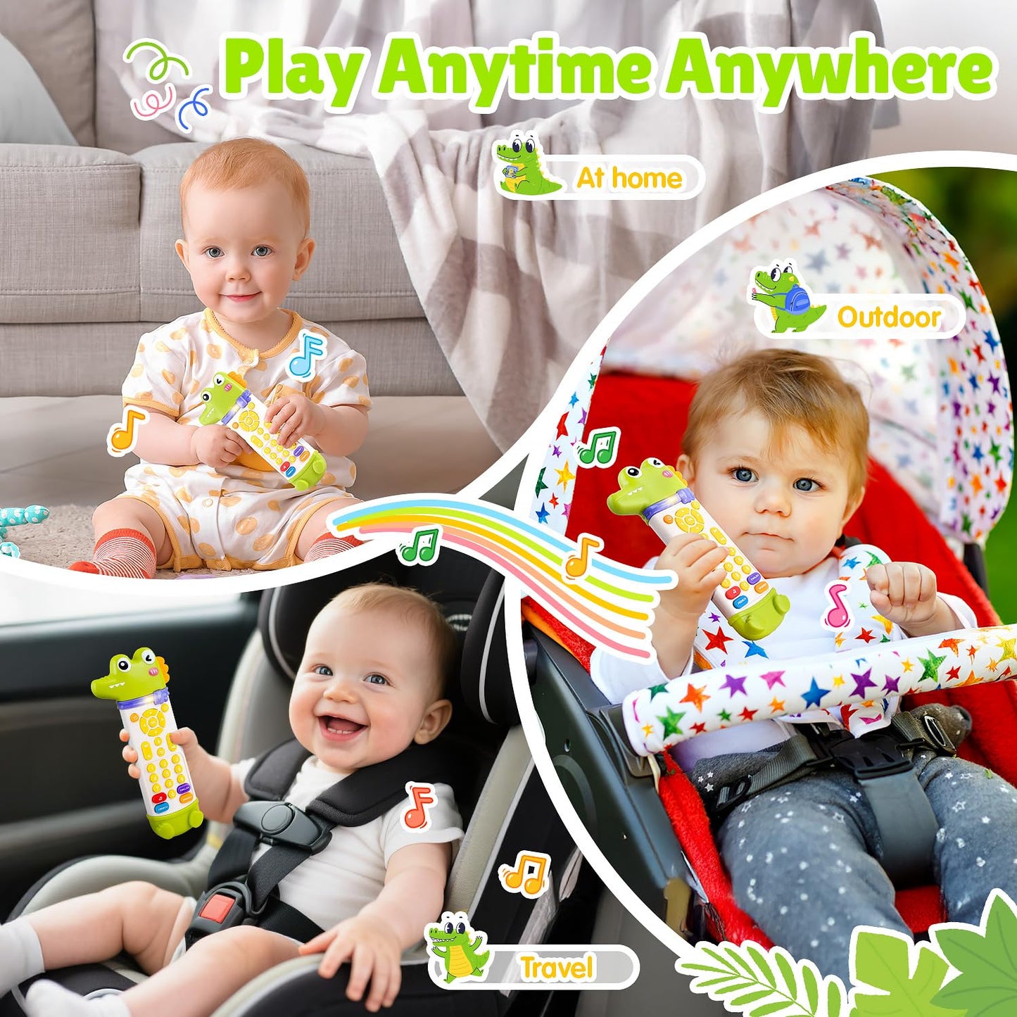 WeeHomm Baby Remote Control Toy, TV Remote Toy for Baby with Realistic Light and Sounds - 3 Languages (English, Spanish & French), Baby Musical Toys Gifts for Boys Girl 6 Month+