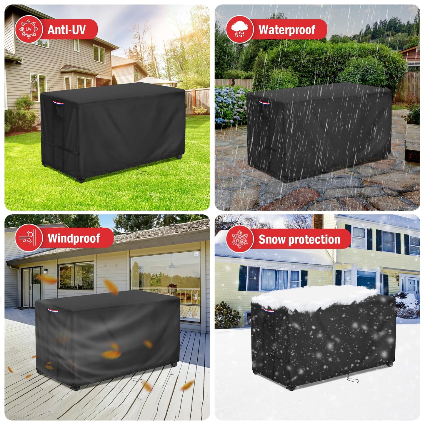 Youlvy Fire Pit Cover Rectangular 43 Inch - Waterproof Outdoor Fire Table Cover Rectangle Heavy Duty, 600D Patio Propane Gas Firepit Cover Rectangular Tear Weather Resistant - 43 x 24 x 25 Inch