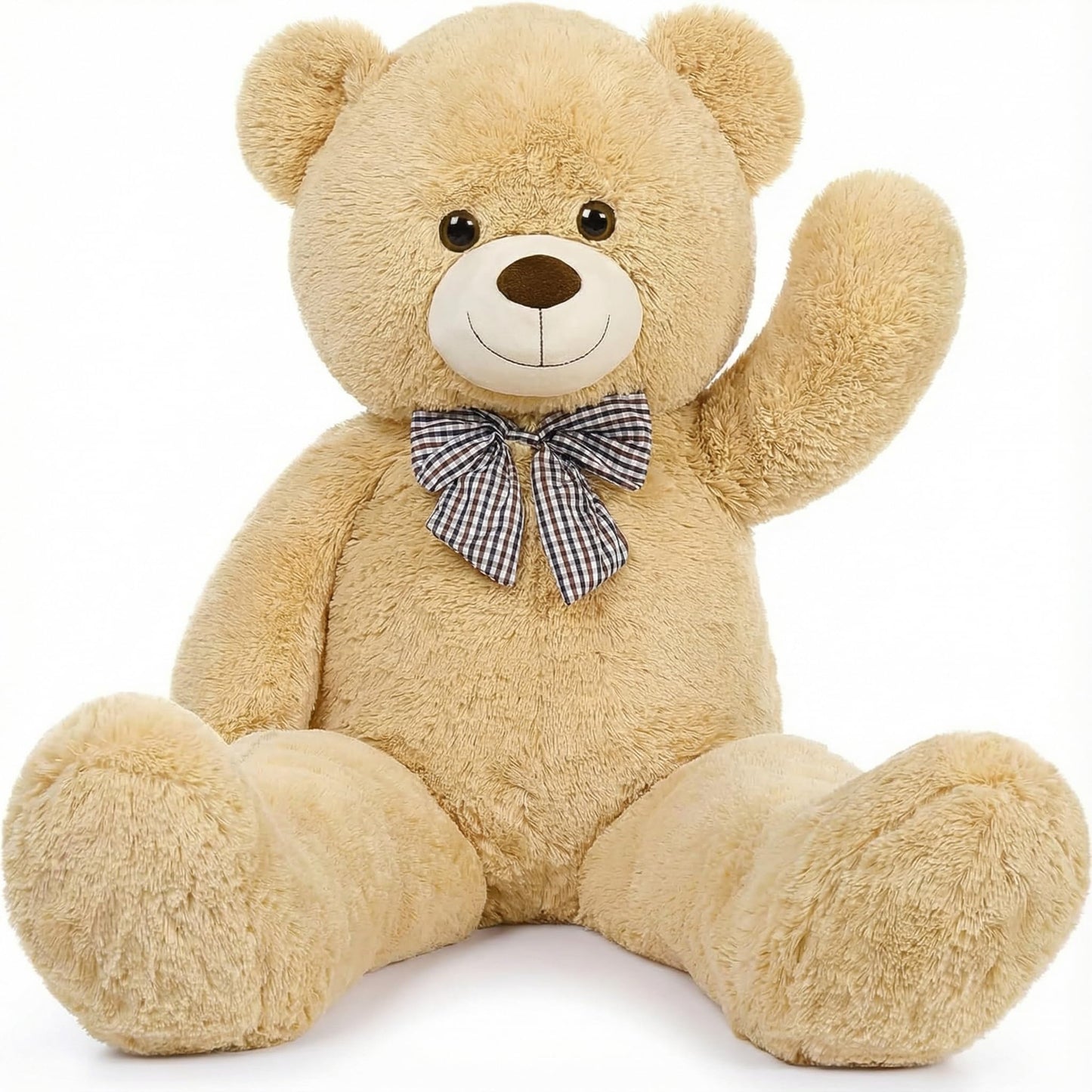 47 Inch Giant Brown Big Teddy Bear, Life Size Stuffed Animals, 4 Feet Light Brown Large Plush Toy for All Ages Kids, Girlfriend Boyfriend, Great Gift Idea for Birthday & Party Decorations