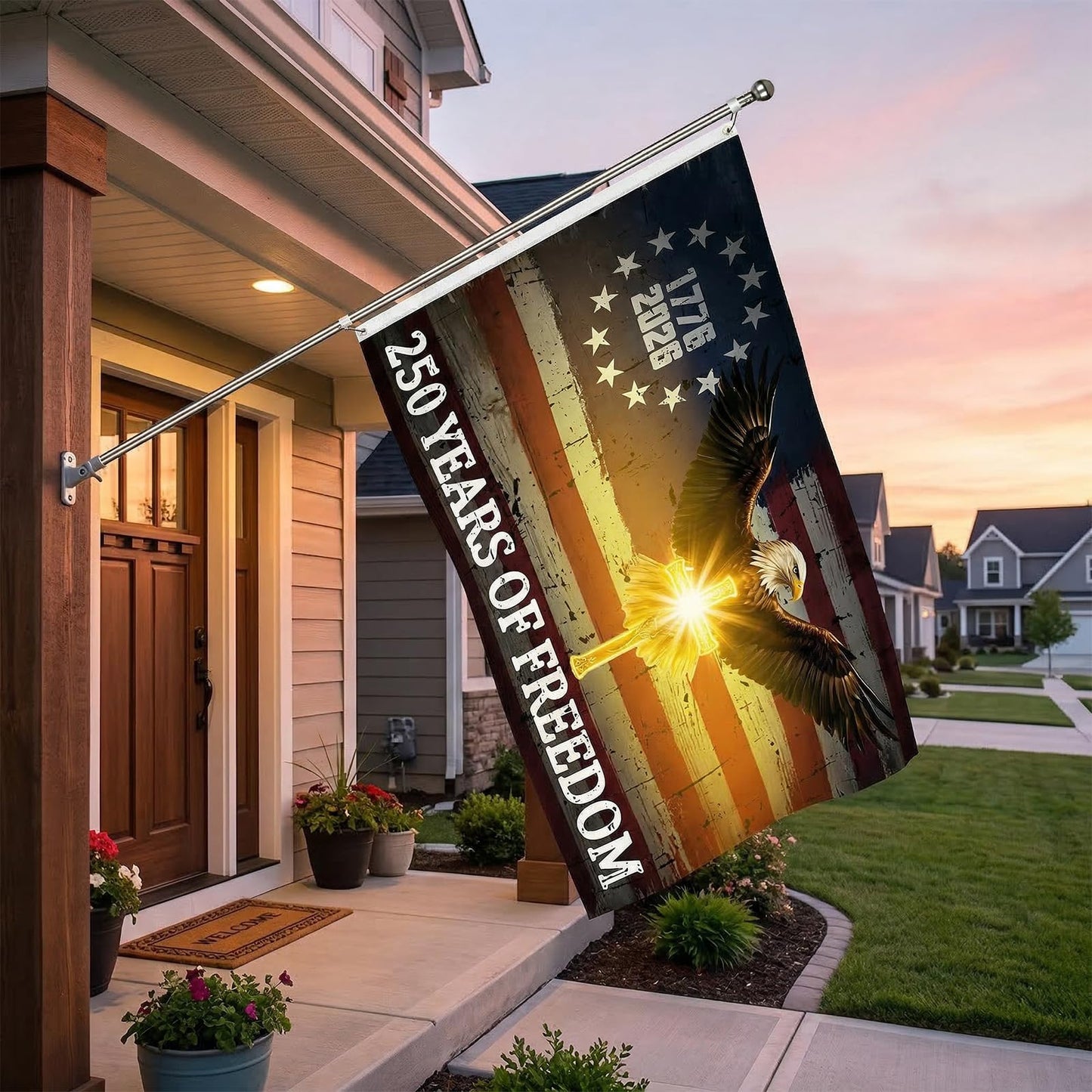 250 Anniversary USA Flag,3x5 Ft Double Sided 3 Ply 250th Anniversary Flag,250 Years of Freedom Flag,4th of July 1776-2026 Patriotic Yard Banner for Outdoor Garden Decor