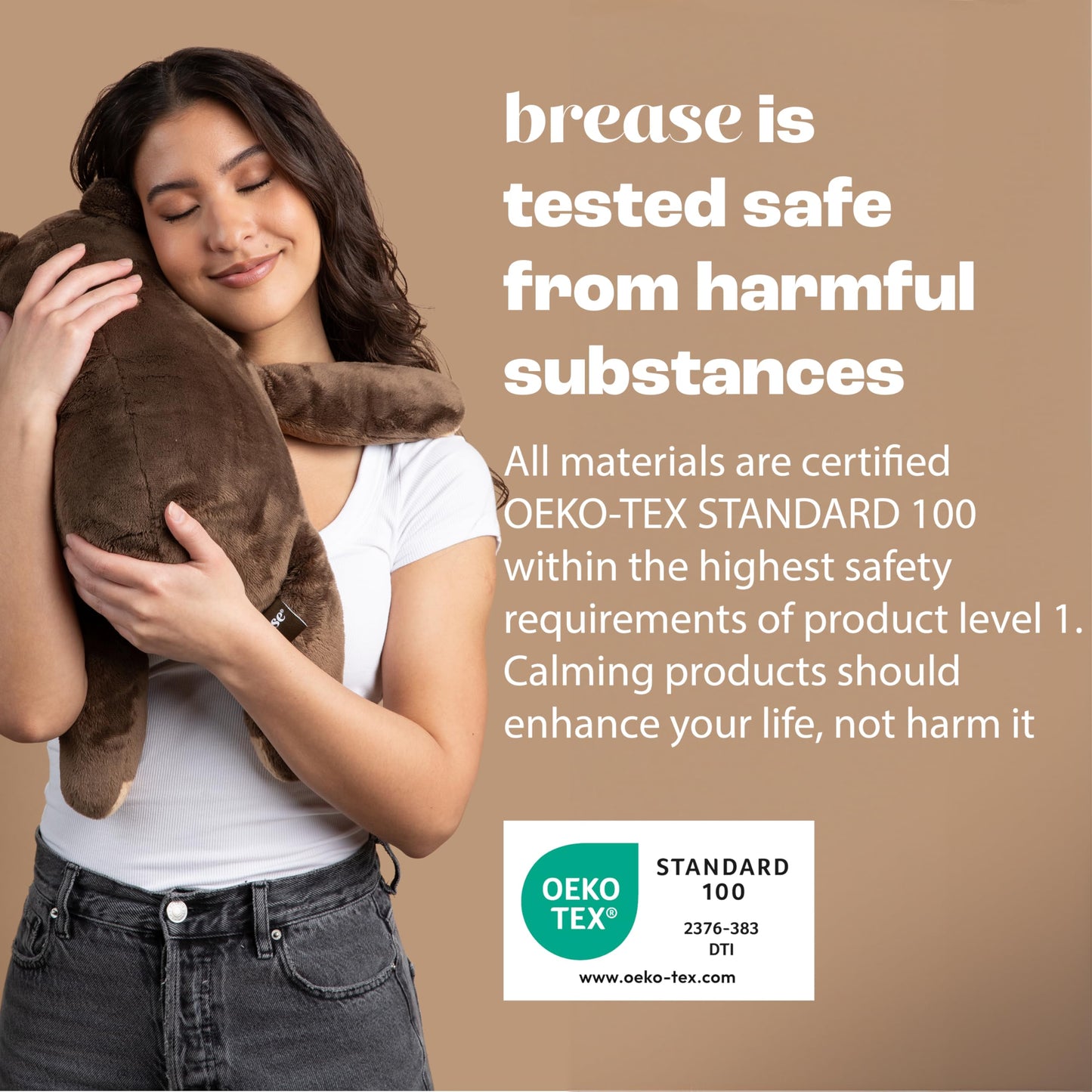 Brease 5 lb Unscented Weighted Brown Teddy Bear Plush Toy - Gentle Companion for Children and Adults, Soft Plushie for Boys and Girls, Snuggly Bear for Comfort, Calm, and Gentle Embrace