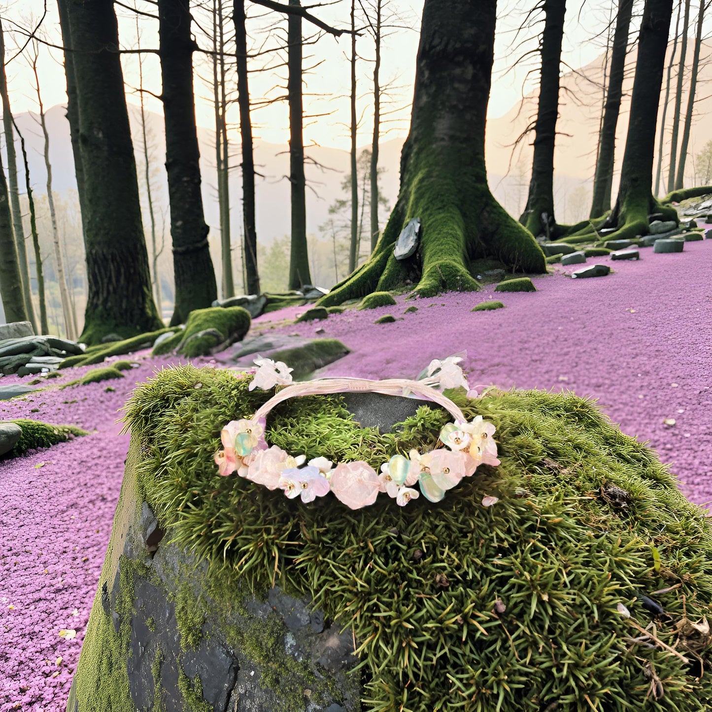 Fivoilin Healing Crystal Bracelets for Women, Natural Raw Stone Energy Spiritual Bracelet for Yoga Reiki Chakras Meditation Adjustable Boho Braided Summer Beach Bracelet Gift for Birthday, Rose Quartz