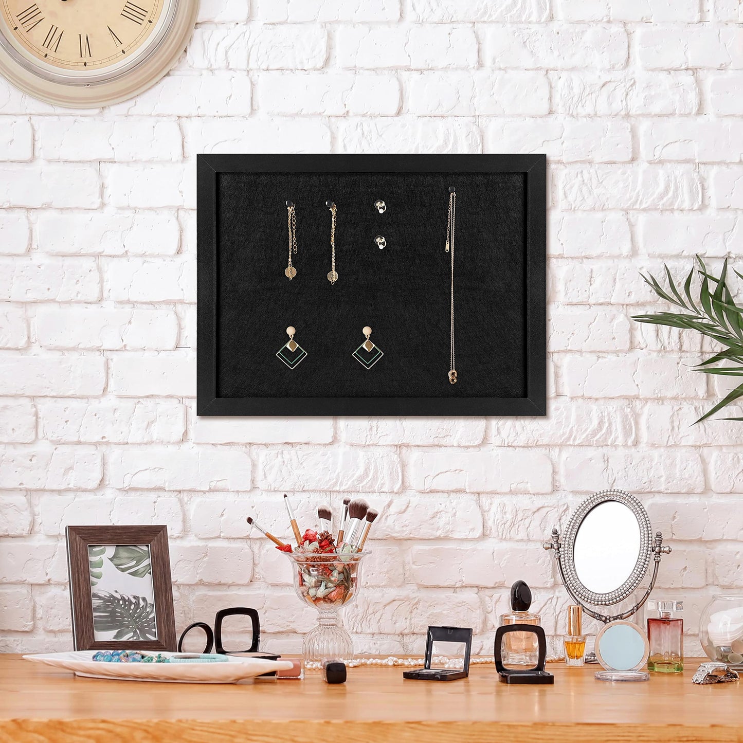 TORASO Cork Board Bulletin Board, 11" X 8" Cork Boards for Walls with Pins, Eye Bolts, gaskets, Screws, Pin Board for Office, School and Home (BK,22 * 30cm,1P)