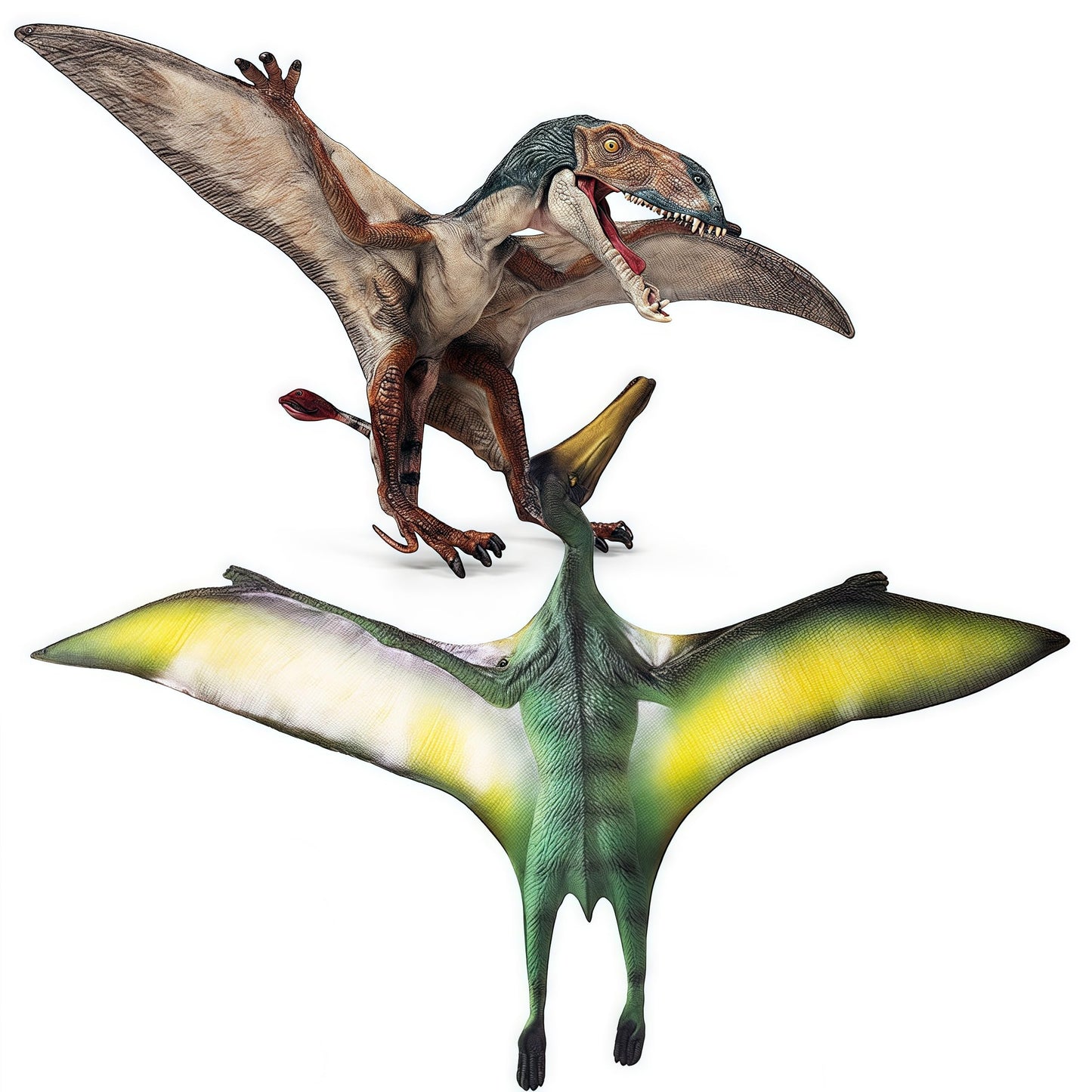 Gemini&Genius Pterosau Dinosaur Toys for Kids, Pterosaur Toy Figure, Flying Dinosaur Toys, Pterodactyl Toys, Pteranodon Figure Toys, Gifts or Cake Toppers for Kids(2Pcs)