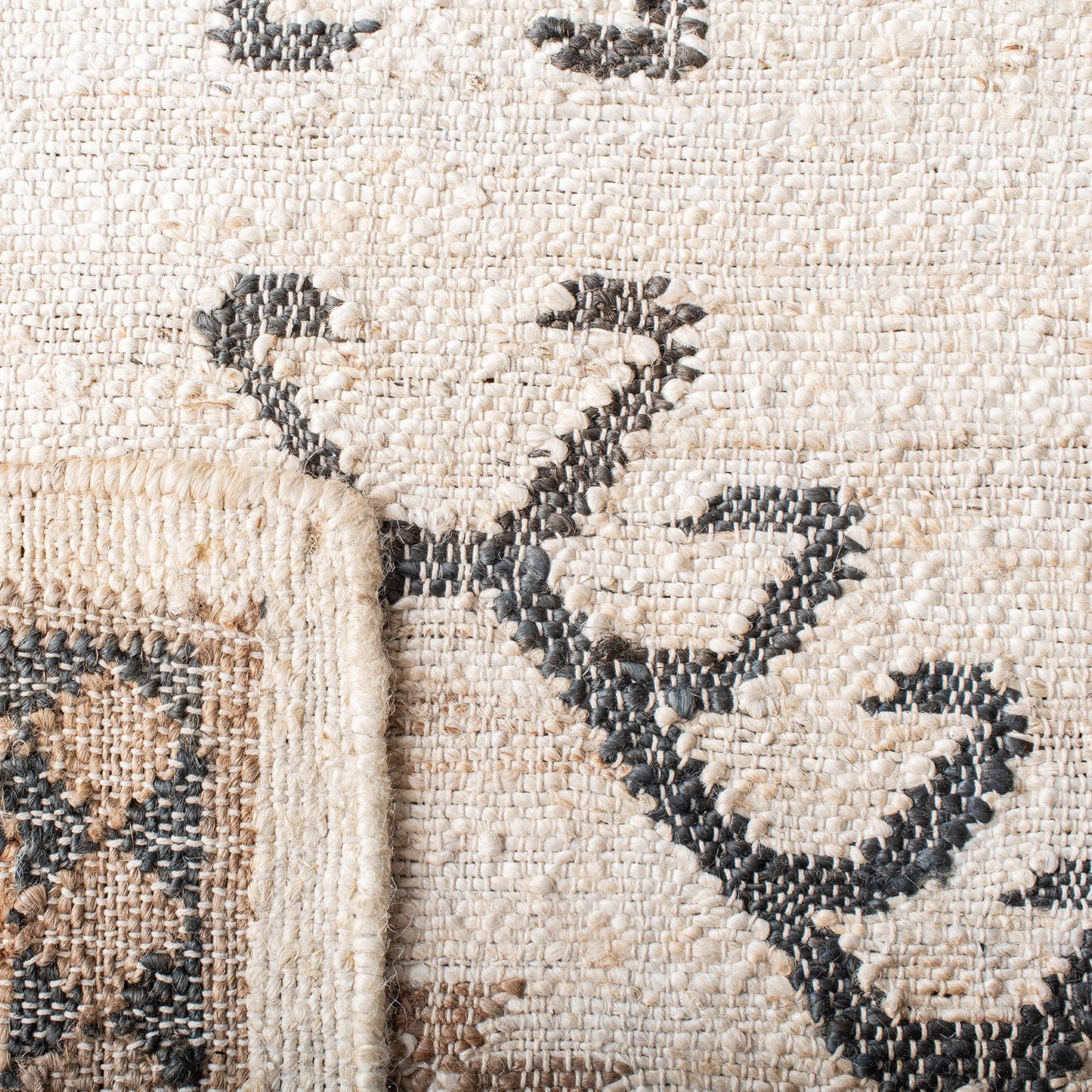 SAFAVIEH Kilim Collection Area Rug - 6' x 9', Ivory & Black, Handmade Flat Weave Jute, Ideal for High Traffic Areas in Living Room, Bedroom (KLM762A)