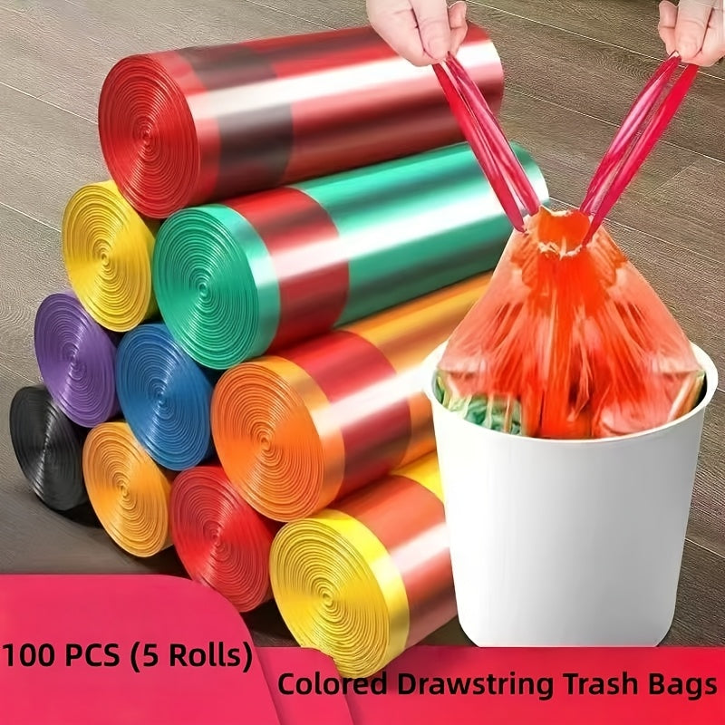 Drawstring Garbage Bag 4 Gallon Thickened Bag Suitable For Bathroom, Kitchen, Toilet, Living Room Automatic Closure Garbage Bag Disposable Small Garbage Bag 18*20 Inches
