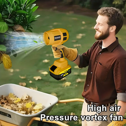 Cordless Turbo Jet Fan & Portable Blower with 2 Batteries - Heavy-Duty Plastic Multi-Speed High-Airflow Fan for Indoor/Outdoor, for Camping, Car Cooling, Lawn Blower - Stepless Speed, Rechargeable (Ideal Christmas Gift)