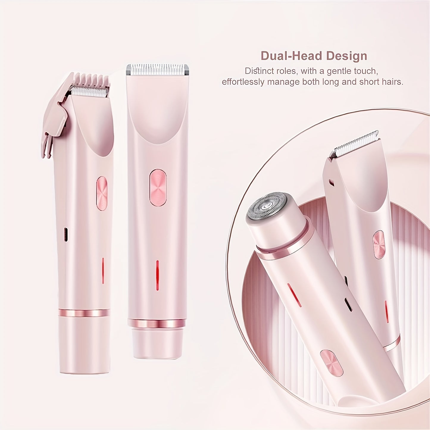 [2in 1 Bikini Trimmer] 2in 1 Rechargeable Bikini Trimmer for Women | Painless Body Razors And Facial Hair Remover for Bikini Leg Body Face Underarm, Cordless Body Shaver for Trip, Replaceable Lady Facial Razor, Mother& New Year's Day Gifts