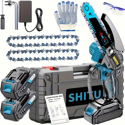 Mini ChainsawCordless, Lightweight & Portable Handheld Electric Tree Cutter with Splash Guard, Security Lock, Optional Rechargeable Battery, And Safe Trimming for Quick Cutting Of Tree Branches, Courtyard, Household, And Garden, Gifts for Man.pruning
