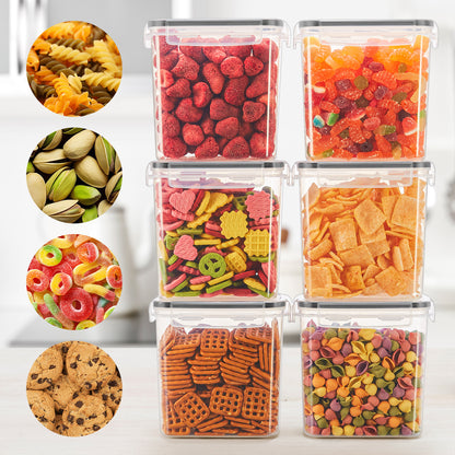 6/12/24/30/48 Set Of Airtight Food Storage Containers, Multi-size Kitchen Essentials Pantry Organizer And Storage, (6/12/15/ 24 Containers And 6/12/15/ 24 LIDS), BPA-free Plastic Food Jars for Grains, Flour, Spice Jars Including Labels And Markers