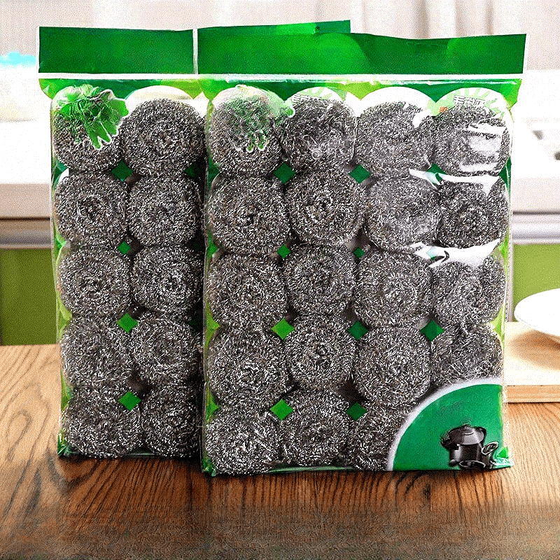 A Pack of 10 Stainless Steel Wire Balls, Copper Wire Cleaning Brushes, Commercial Kitchen Floor and Toilet Cleaner, Industrial Cleaning Tools