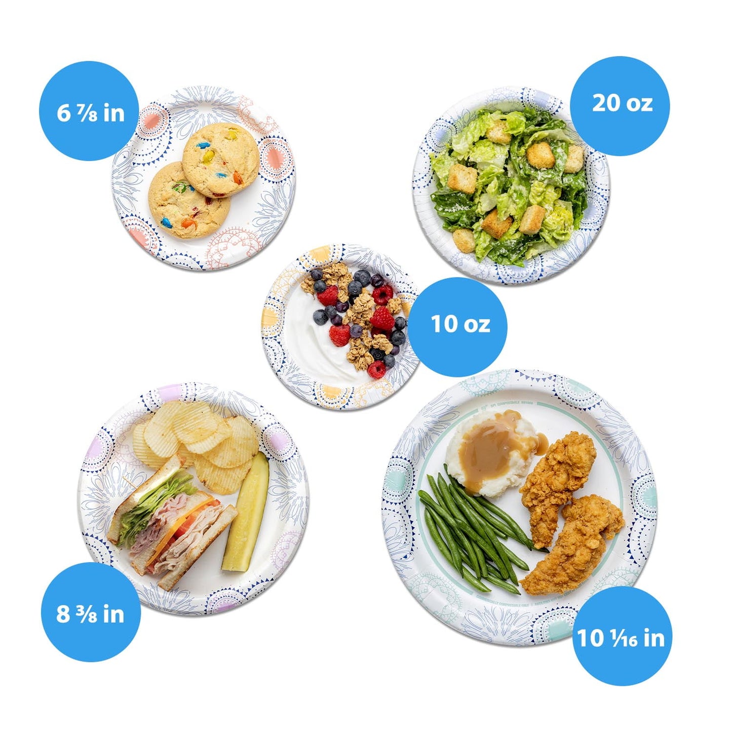 Great Value Disposable Paper Plates, 8.5", 100 Count