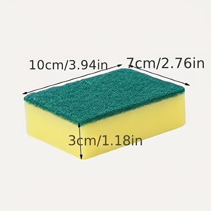 18/36/46/56/66/72/76pcs Kitchen Sponges, Multi-Functional, Ultra Absorbent, Rust and Oil Remover, Double-Layer Grip Design, Suitable for Dishware, Cookware