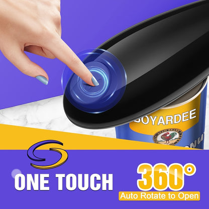 One-Touch Automatic Electric Can Opener with One-Touch Operation & Smooth Edge Safety - Compact Battery-Powered (AA) Design for Arthritis & Seniors, Ergonomic Easy-Grip Lever, Effortless Opening for Limited Dexterity, Ideal Easter Gift for Elderly &