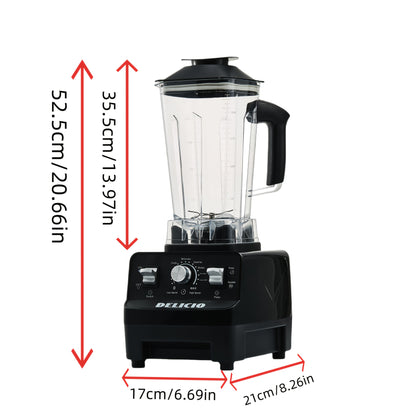 Delicio Countertop Blender, Mixer, Powelful Motor, With 2 Speeds And Pulse, Meets The Nutritional Needs Of The Whole Family, Easily Makes Smoothies, Milkshakes, Juices And Unlocks N Kinds Of Delicious Flavors, Blender For Kitchen, Licuadora