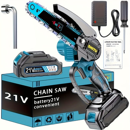 Mini ChainsawCordless, Lightweight & Portable Handheld Electric Tree Cutter with Splash Guard, Security Lock, Optional Rechargeable Battery, And Safe Trimming for Quick Cutting Of Tree Branches, Courtyard, Household, And Garden, Gifts for Man.pruning