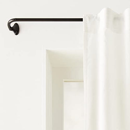 Amazon Basics Room Darkening Blackout Curtain Rod for Bedroom and Living Room, Curved, Wraps Around, Blocks Light, for Heavy Curtains, 48" to 88", Black