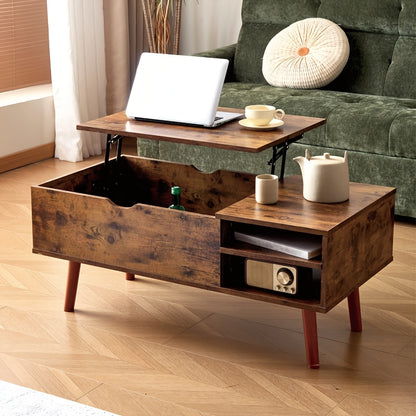 [Hidden Coffee Table] Elevating Coffee Table With Hidden Compartments | Suitable For Living Rooms, Offices, And Apartments, Dining Table With Open Compartments