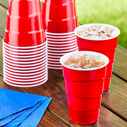 Great Value Everyday Disposable Plastic Party Cups, Red, 18 oz, 100 Count