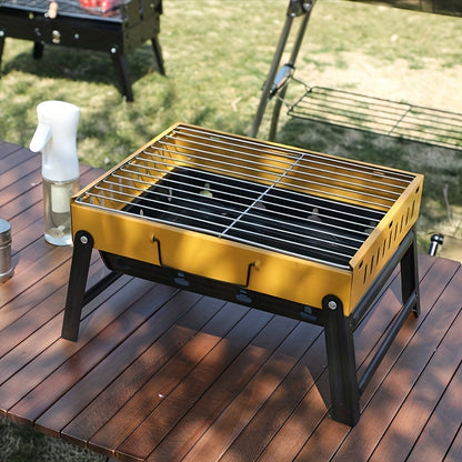 Portable BBQ Charcoal Grill, Compact Folding Barbecue Grill Lightweight Small Grill for Outdoor Cooking, Camping, Hiking, Picnics, Tailgating, Beach, And Backyard Parties