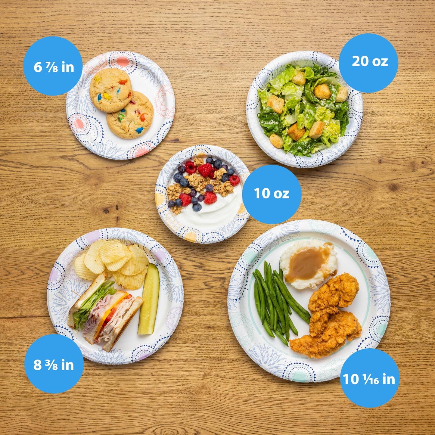 Great Value Disposable Paper Plates, 8.5", 100 Count