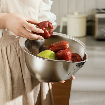 304 Stainless Steel Colander- Multi-Purpose Draining Basket for Vegetables, Fruits, Beans, Pasta& Rice- Durable Kitchen Tool for Effective Draining, Perfect for Home Cooking with Fine Mesh