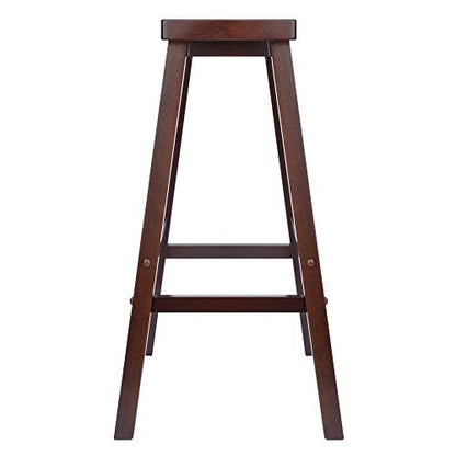 Winsome Satori Saddle Seat Counter Stool, 29" in Black, Classic Backless Bar Chairs for Kitchen & Dining Room Seating, Timeless Essential Furniture for Home, Dorm, Apartments