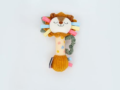TYRY.HU Baby Rattles Toy, Plush Lion Rattle, Stuffed Animal Hand Rattles,Infant Grab Shake Rattle, Crinkle & Squeaker,Soft Sensory Toy with Sound for Babies 0-6 6-12 Months, Lion
