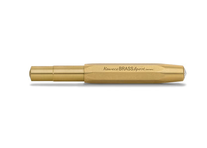 Kaweco BRASS SPORT Gel/Ballpoint Pen I Pen Including 0.7 mm Rollerball Pen Refill for Left-Handed and Right-Handed Users in Classic Design with Ceramic Ball I Gel Rollerball 13.0 cm