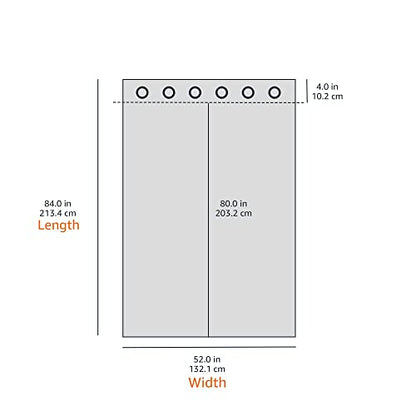Amazon Basics Room Darkening Blackout Window Curtains 2 Panels with Grommets, for Living Room and Bedroom, 52 x 84 inches, White