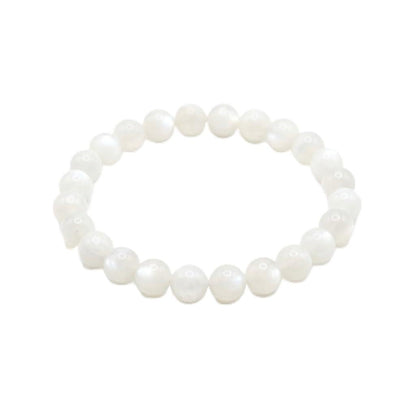 The Vida Handmade AAA+ Quality Crystal Stretch Elastic Bracelet - Nature Gemstone - Jewelry Gift - Holiday Gift - For Women & Men (Moonstone)
