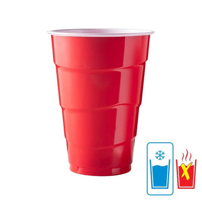 Great Value Everyday Disposable Plastic Party Cups, Red, 18 oz, 100 Count