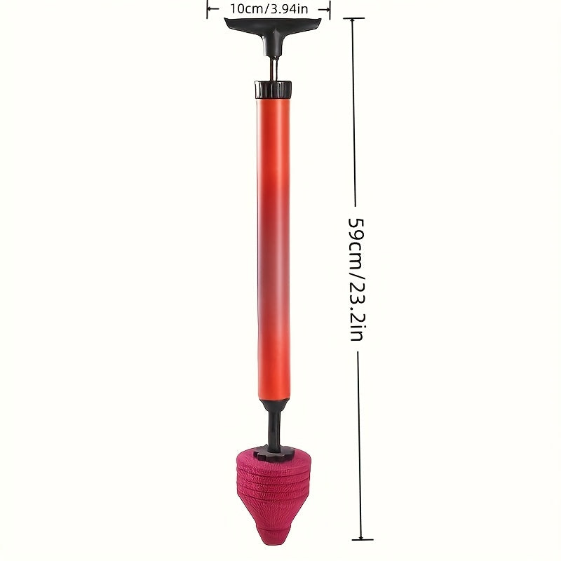 Heavy-Duty Air Pressure Toilet Drain Cleaner, Designed to Unclog Pipes, Featuring a Toilet Suction Cup And Effective for Sinks And Showers, with an Ergonomic Handle for Ease of Use.