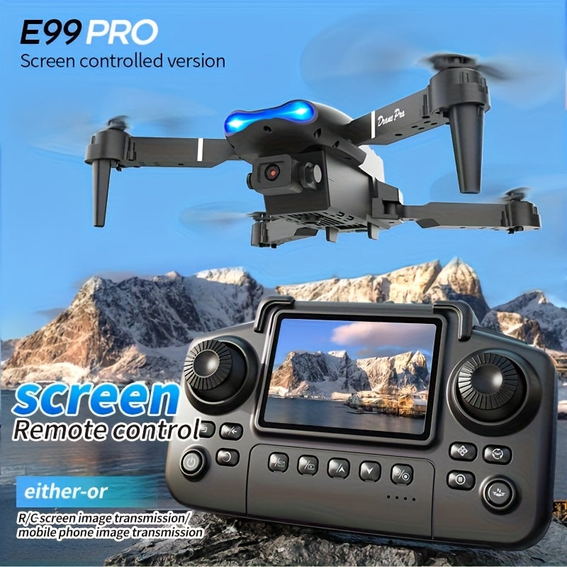 with 2 Batteries NEW Drone MAX Upgrade Edition Drone with Screen Control, Dual Camera, Obstacle Avoidance, Brushless Motor, Foldable Arms, Ldeal for Night Flying, Remote Control with Screen