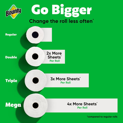 Bounty Paper Towels Select-A-Size White, 6 Triple Rolls, 123 Sheets Per Roll