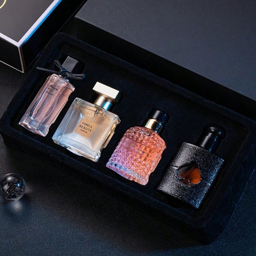 Local4 Piece Set, Women's Perfume Spray Gift Box, Lasting Fragrance, 4different Flavors, Perfect For Holiday Gifts, Dates, Daily Life, Parties