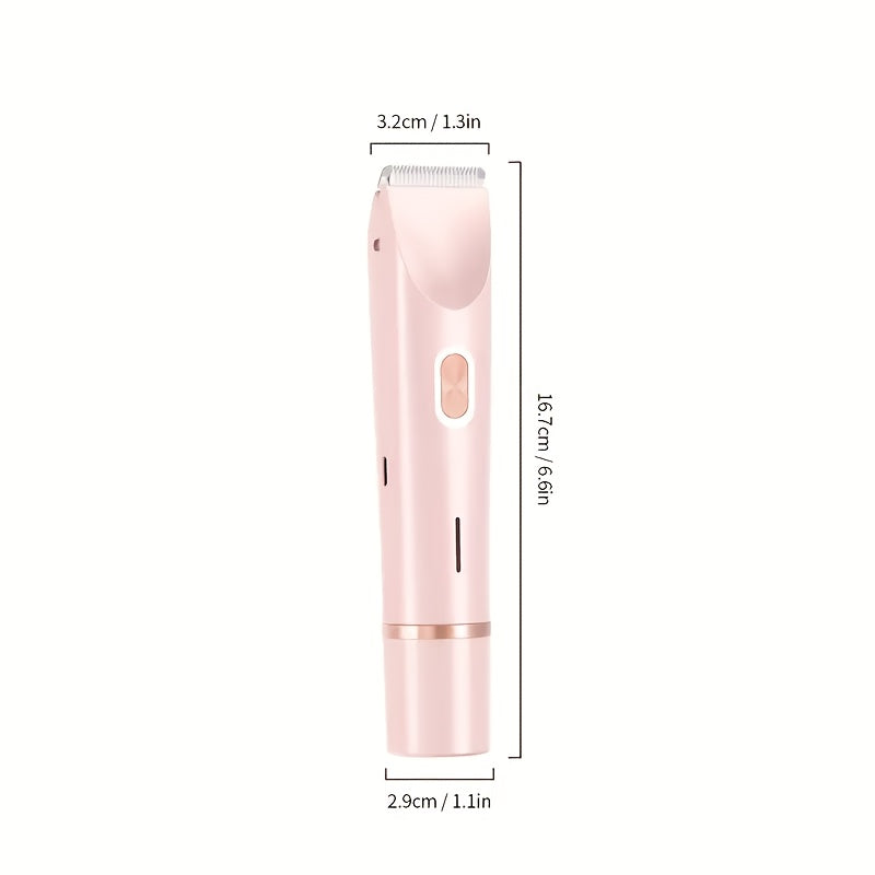 [2in 1 Bikini Trimmer] 2in 1 Rechargeable Bikini Trimmer for Women | Painless Body Razors And Facial Hair Remover for Bikini Leg Body Face Underarm, Cordless Body Shaver for Trip, Replaceable Lady Facial Razor, Mother& New Year's Day Gifts