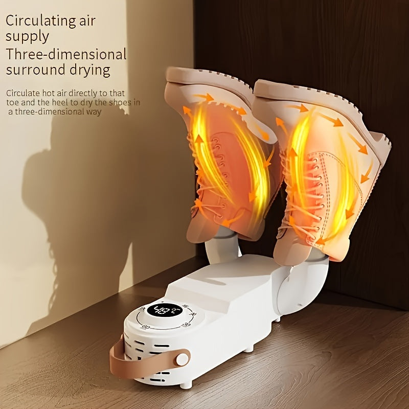 Portable Shoe Dryer | Fast, Quiet, Efficient Drying, 110V Smart Timer with Auto Shut-off, Foldable Design, Suitable for Work Boots, Gloves, Hats, Socks | A Must-have Household Item, Perfect as Thanksgiving, Christmas, Holiday Gifts, Without Battery